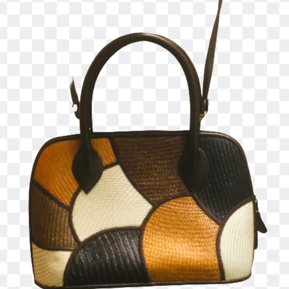 Le Sac-Vtg hand woven patchwork handbag. - Picture 5 of 7